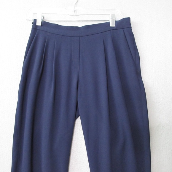 Babaton Aritzia Dexter Pants Jogger Style High-Rise Cuffed Pockets Navy Blue S - Picture 2 of 6